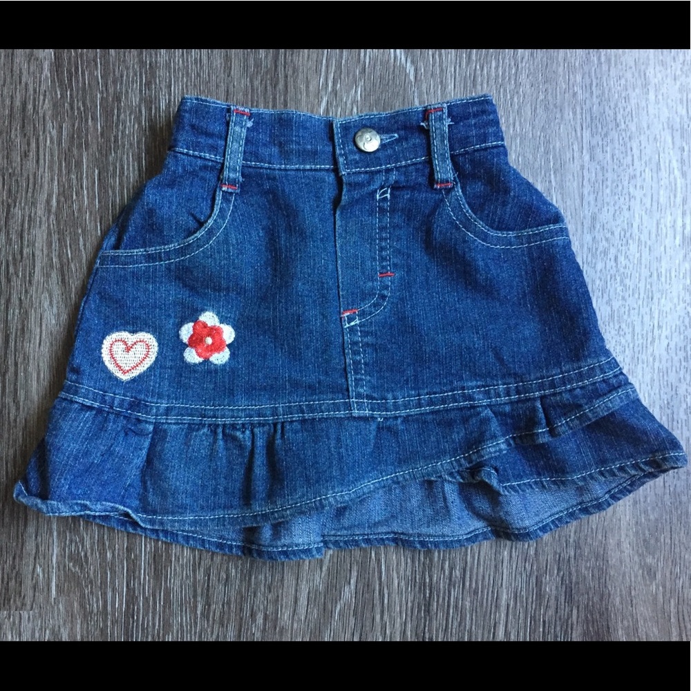 2-U Baby Denim Flare and Ruffle Skirt, Size 3-6M